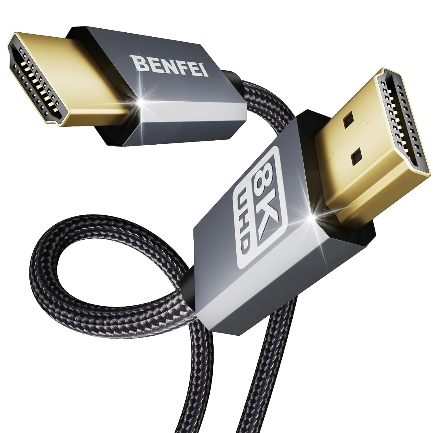 V28-ELEBEN358GY6F-202502281153-00 BENFEI 8K HDMI to HDMI Cable, Nylon Braided 1.8m - Image 1