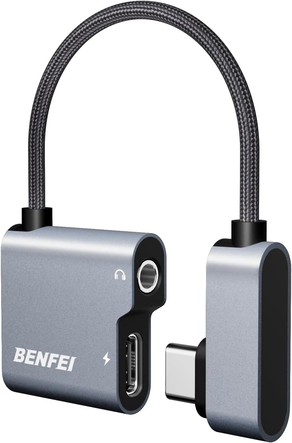 V28-ELEBEN361GY-202502281153-00 BENFEI USB C to Audio Jack Adapter with 60W Fast Charging - Image 1
