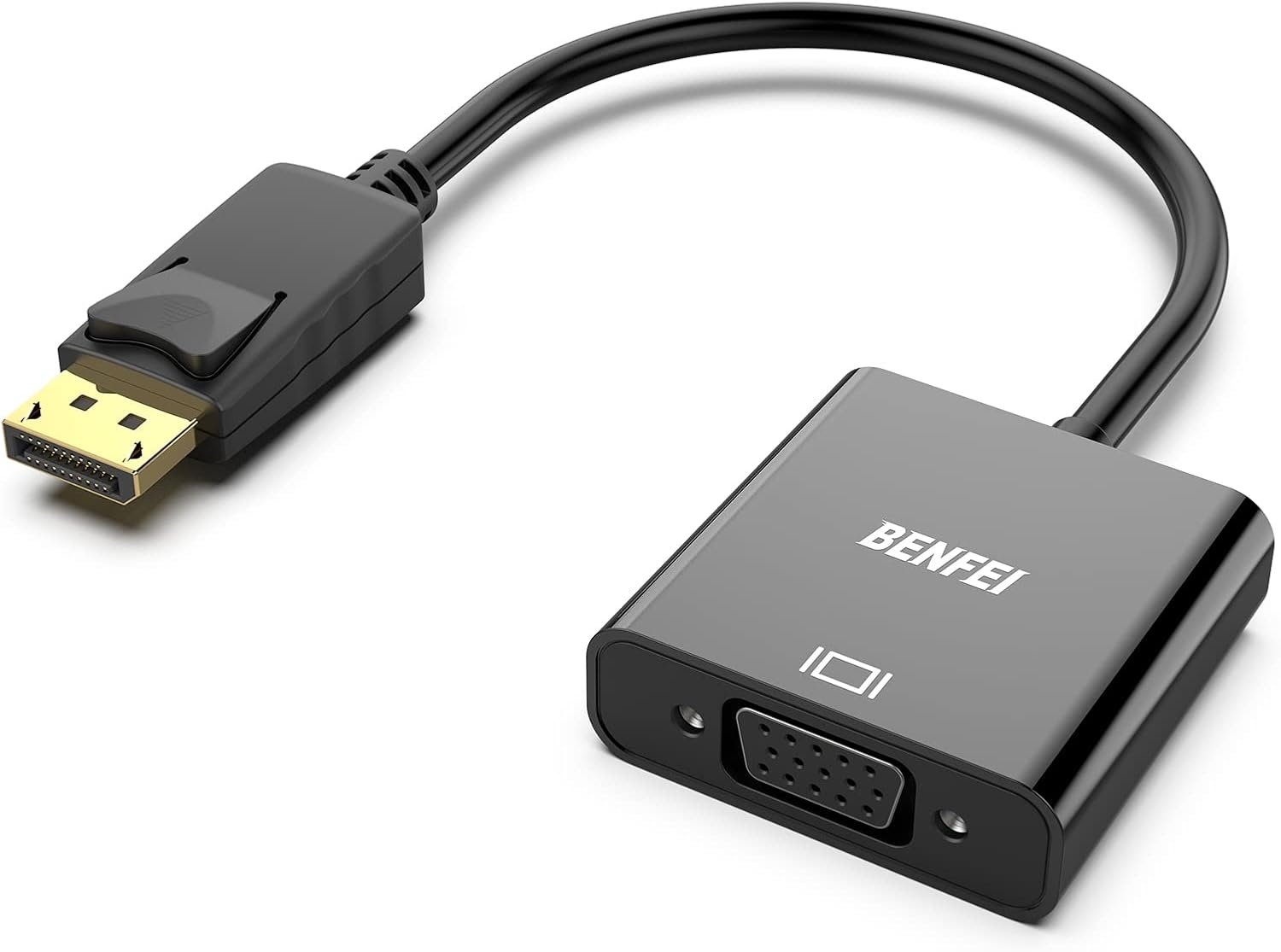V28-ELEBEN99BK-202502281205-00 BENFEI DisplayPort to VGA,Gold-Plated Uni-directional Adapter - Image 1