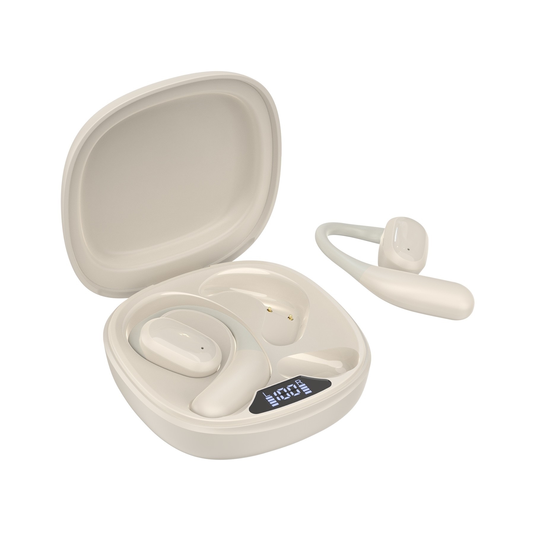 V28-ELECHOBHT25WH-184114-00 CHOETECH BH-T25 OWS Painless New Concept Bluetooth Earbuds V5.3 TWS White - Image 1