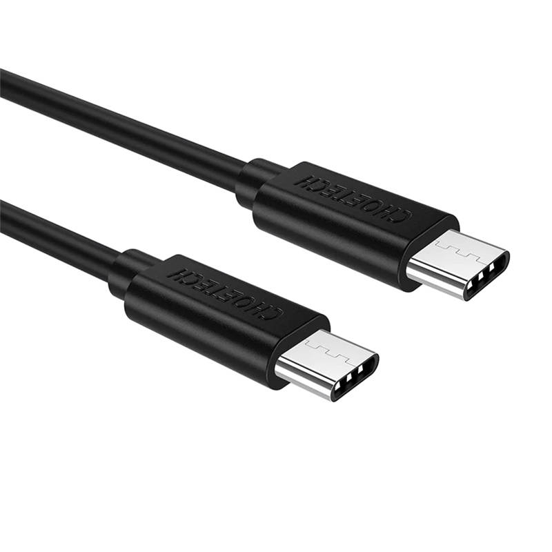 V28-ELECHOCC0002-202506190735-00 CHOETECH CC0002 USB-C to USB-C Cable USB3.1 Gen2 5V/3A 10 Gbps 1M Black - Image 1