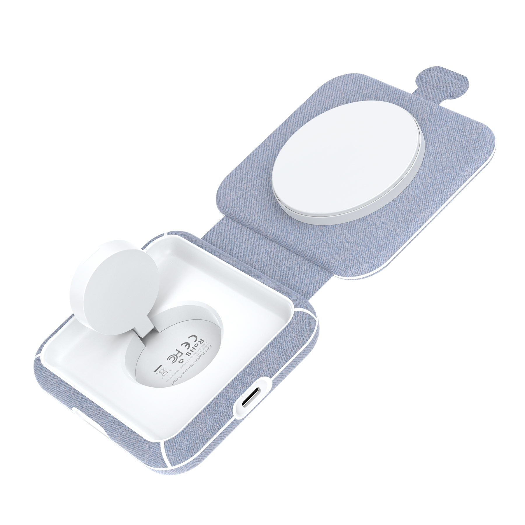 V28-ELECHOT323-90084-00 CHOETECH T323 2-in-1 Magsafe&MFI Wireless Charger - Image 1