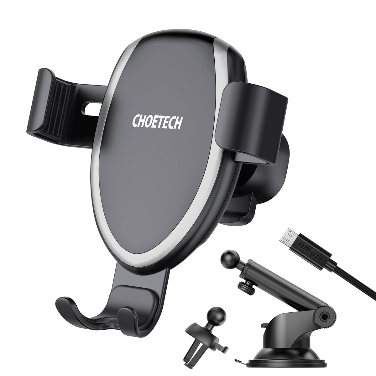 V28-ELECHOT536S_elechot536s-1_1 CHOETECH T536-S Fast Wireless Charging Car Mount Phone Holder - Image 1