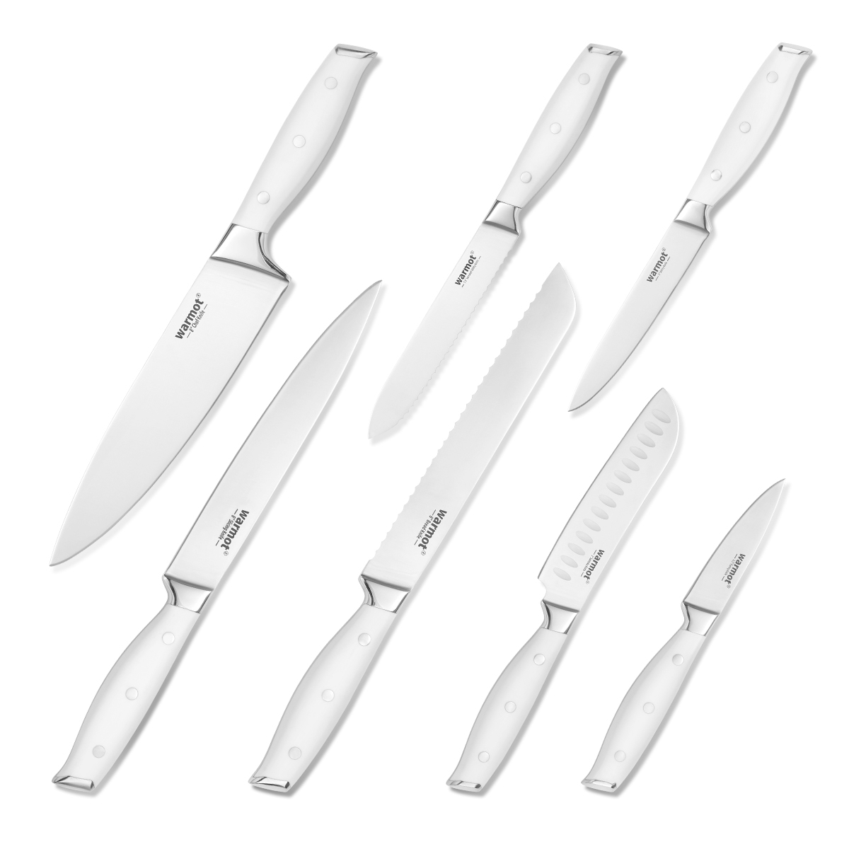 V28-ELEWMT888W7-197907-00 Warmot 7-Piece Ultra Sharp Chefs Knife Set with Gift Box (888-7) - Image 1