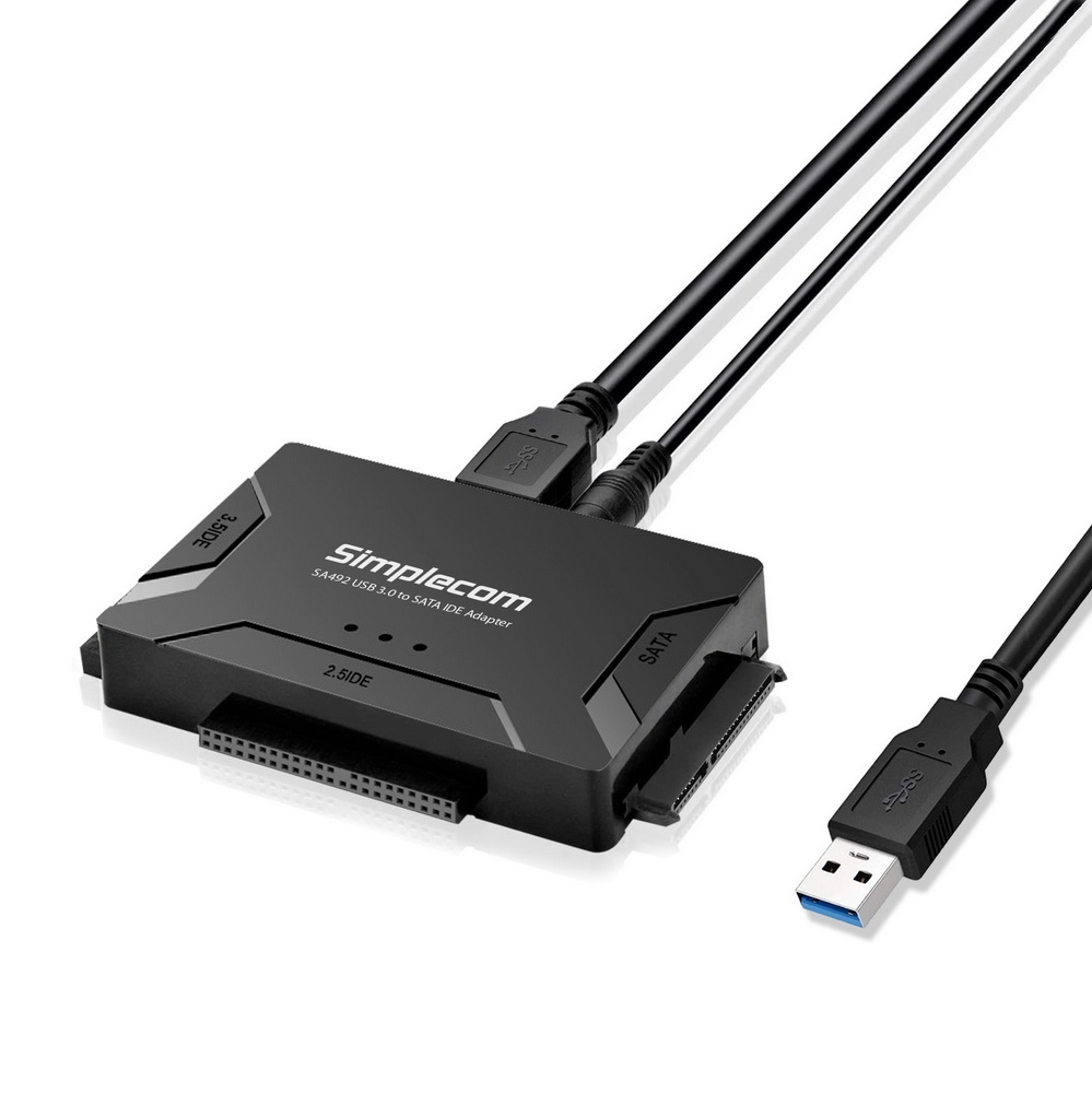 V28-SA492-01_16 Simplecom SA492 USB 3.0 to 2.5/3.5/5.25 inch SATA IDE Adapter with Power Supply - Image 1
