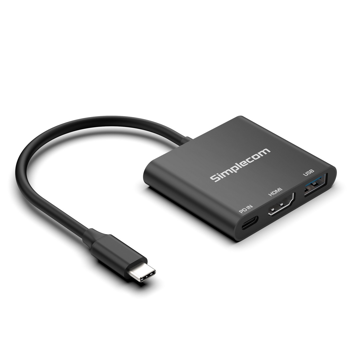 V28-SIMDA320-209653-00 Simplecom DA320 USB-C 3-In-1 Adapter USB 3.2 Gen 1 5Gbps PD HDMI 2.0 4K@60Hz - Image 1