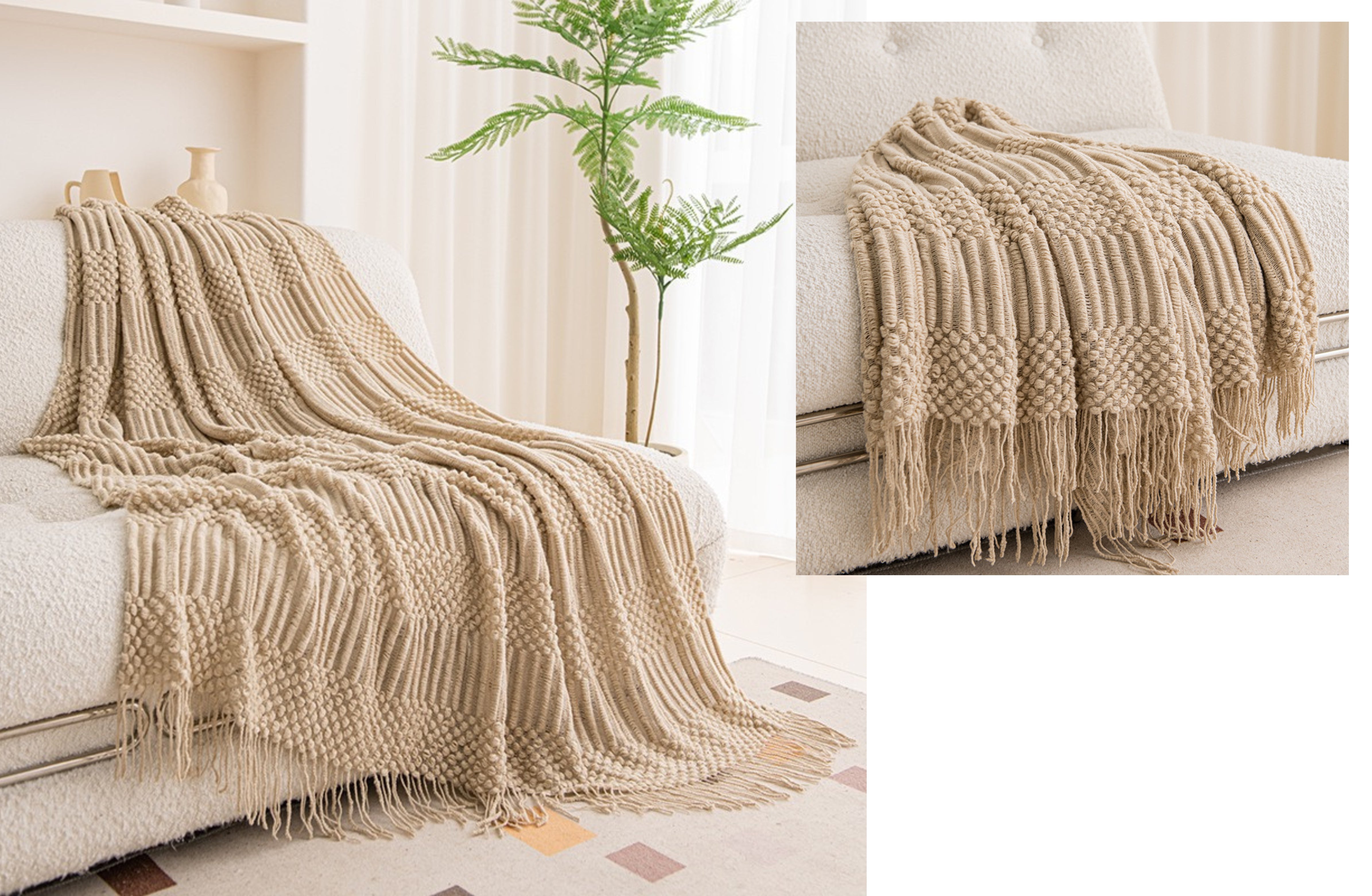 V292-HD-TRUG-TESSA-BROWN-202509031651-00 Tessa Throw Rug Blanket - Brown - Image 1