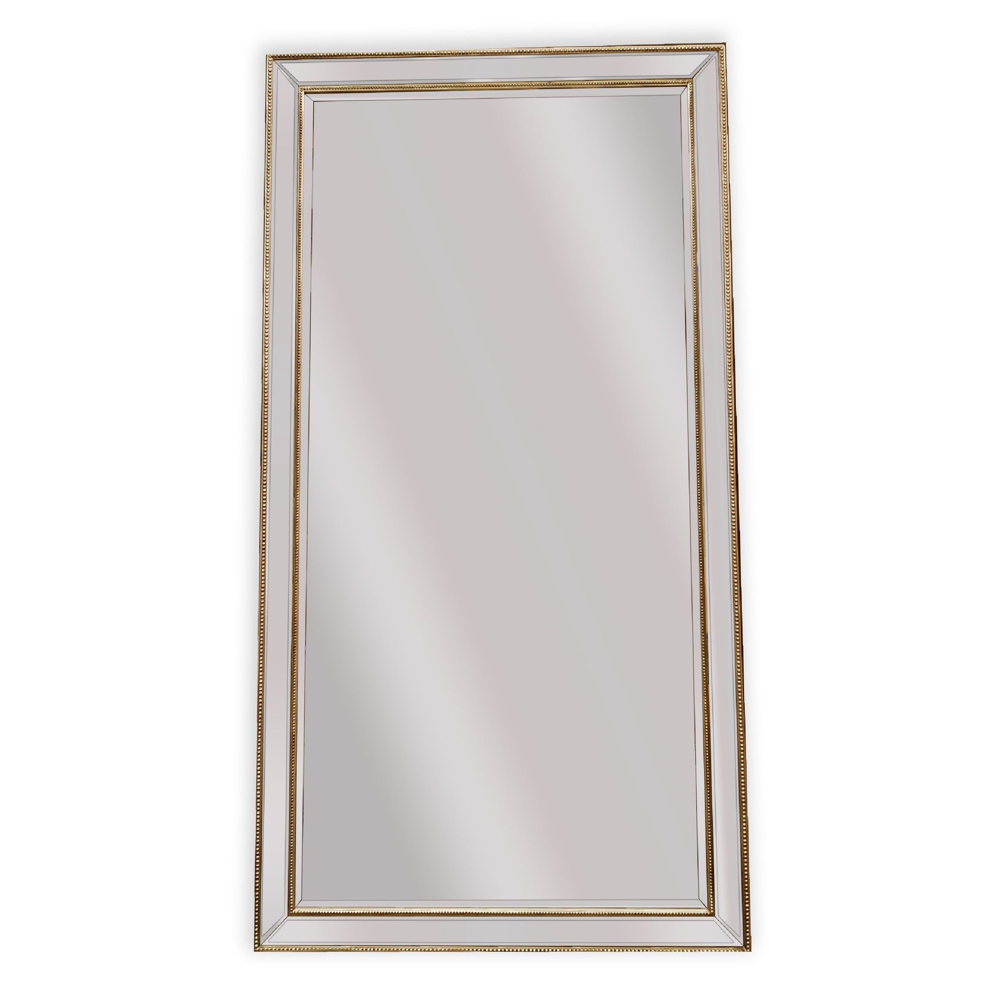 V292-MIRR-BDD003-51584-00 Gold Beaded Framed Mirror - X Large 190cm x 100cm - Image 1