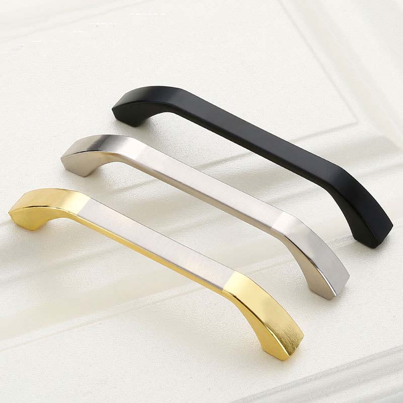 V324-BL-2140-BLACK-96-BL-2140-00 Zinc Kitchen Cabinet Handles Bar Drawer Handle Pull black color hole to hole 96MM - Image 1