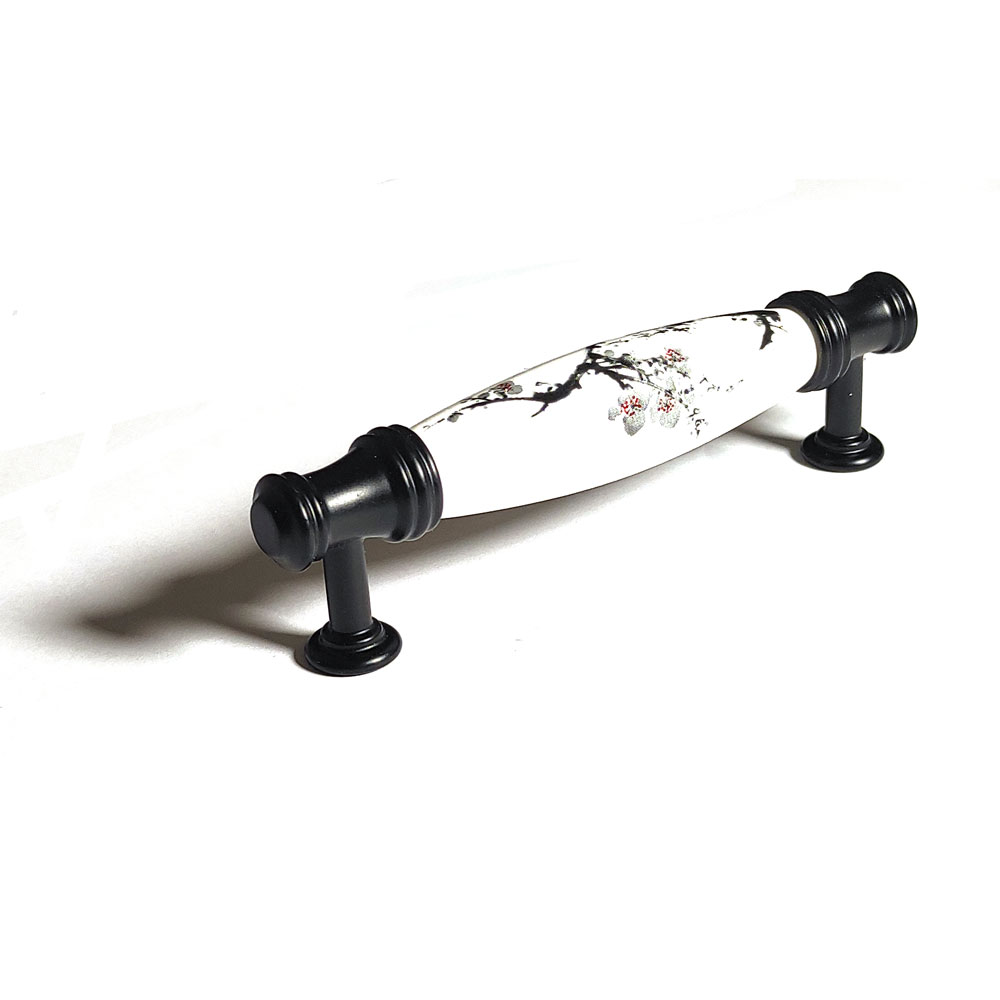 V324-BL-6174-BLACK-128MM-cabinet-handle-6174-black-96-1-00 Ceramics Kitchen Cabinet Handles Bar Drawer Handle Pull black 128mm - Image 1