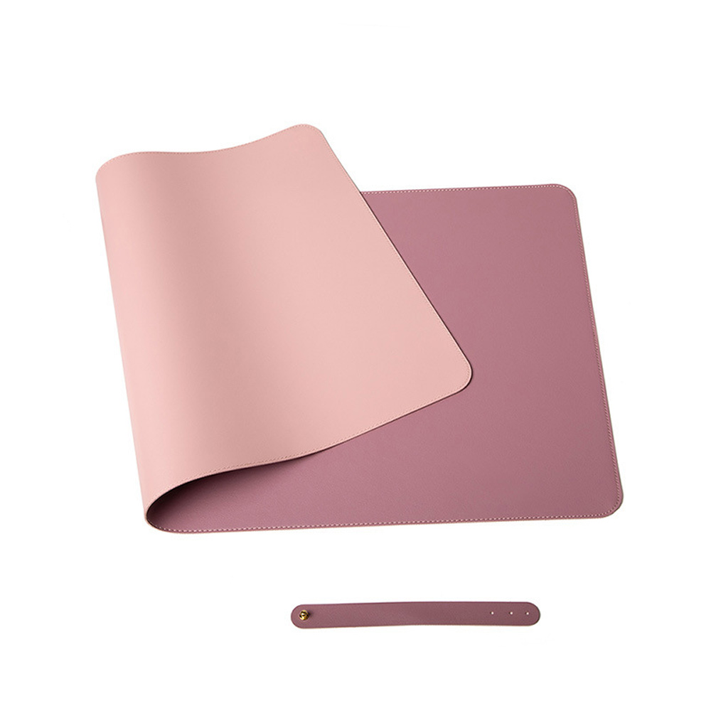 V324-COMMP-PINK12060-Computer-mouse-pad-pink-1-00 Pink 120cm*60cm Dual Side Office Desk Pad Waterproof PU Leather Computer Mouse Pad - Image 1