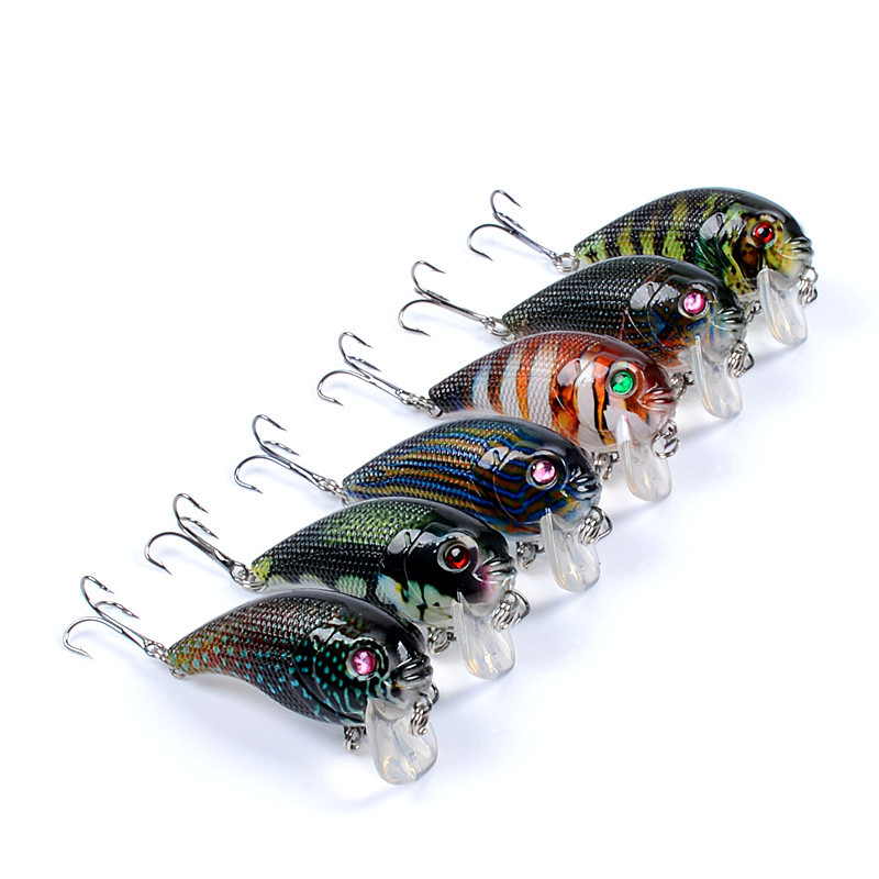V324-LB113-LB113-1-00 6x Popper Poppers 5cm Fishing Lure Lures Surface Tackle Fresh Saltwater - Image 1