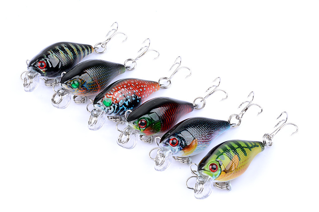 V324-LB95-fishing-lure-LB95-1-00 6x 4.3cm Popper Crank Bait Fishing Lure Lures Surface Tackle Saltwater - Image 1