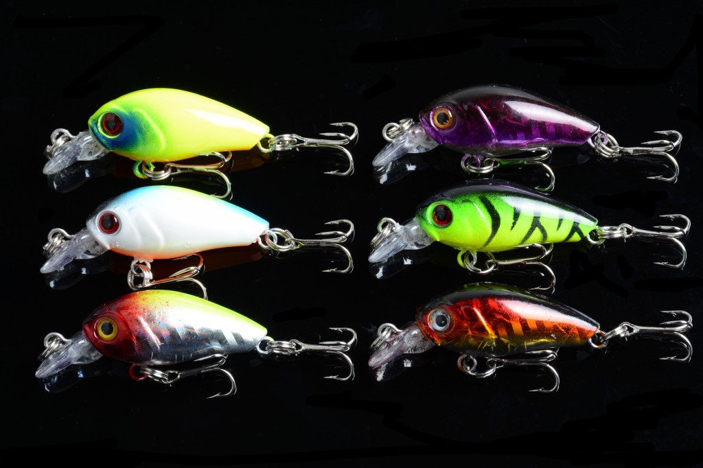 V324-LD-C0052-151059-00 6x 4.5cm Popper Crank Bait Fishing Lure Lures Surface Tackle Saltwater - Image 1