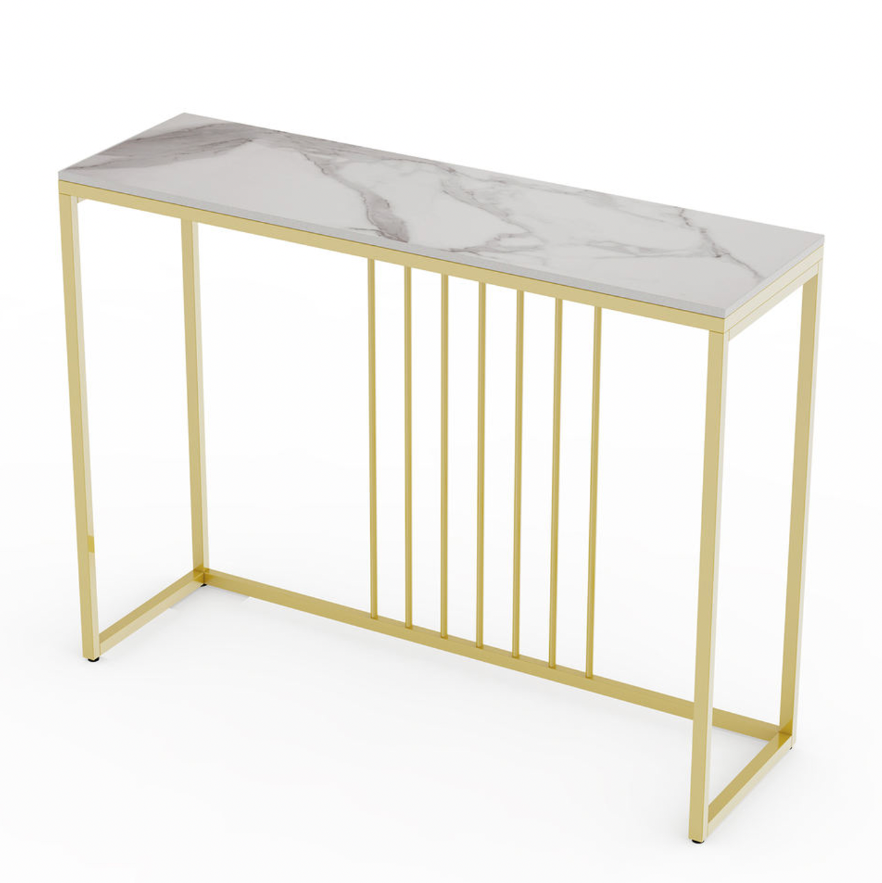 V355-JJ-XZ191-67471-00 Interior Ave - Stone Marble Console - Marble & Gold - Image 1