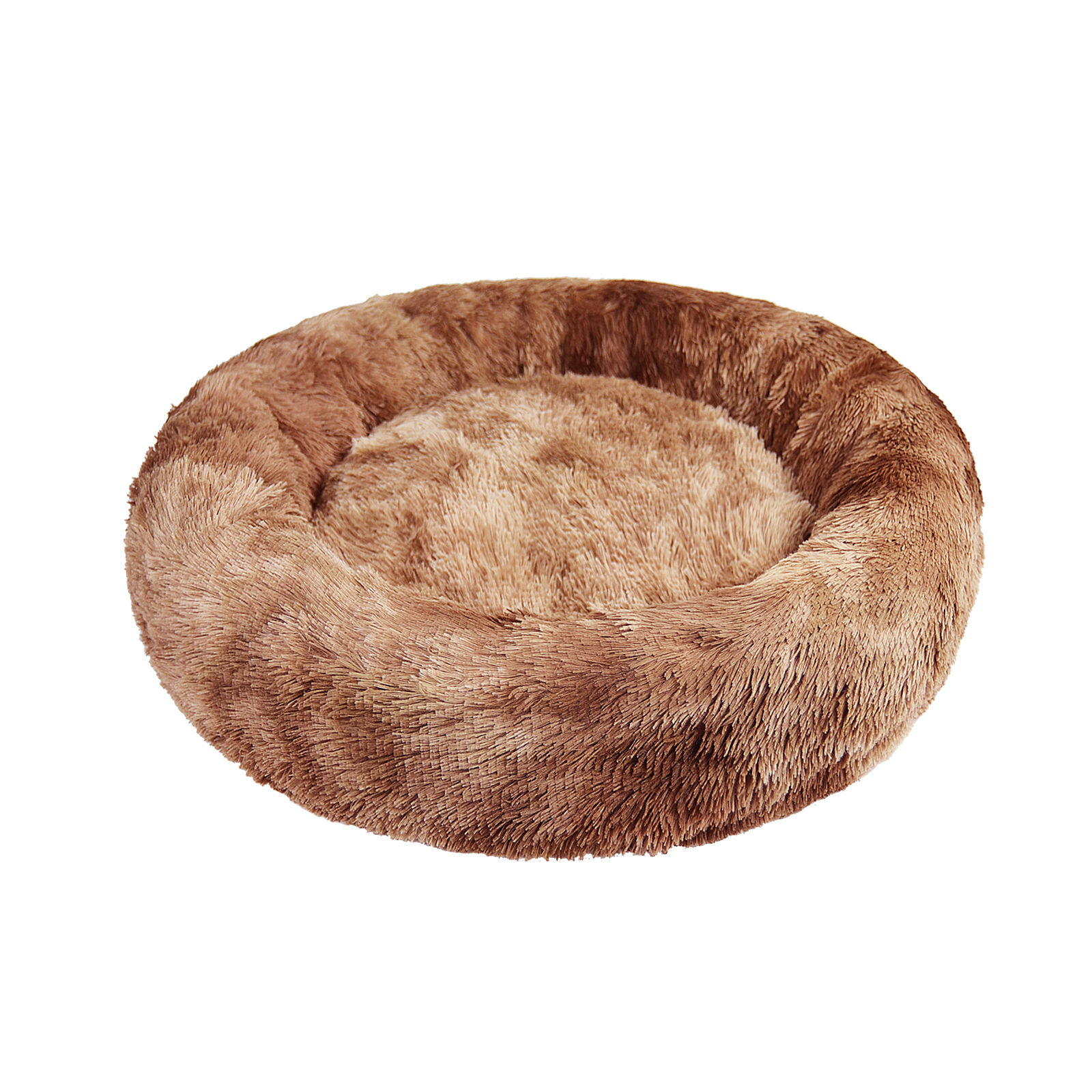 V360-PTDB0013-BN-L-81496-00 Pawfriends Dog Cat Pet Calming Bed Washable ZIPPER Cover Warm Soft Plush Round Sleeping 100 - Image 1