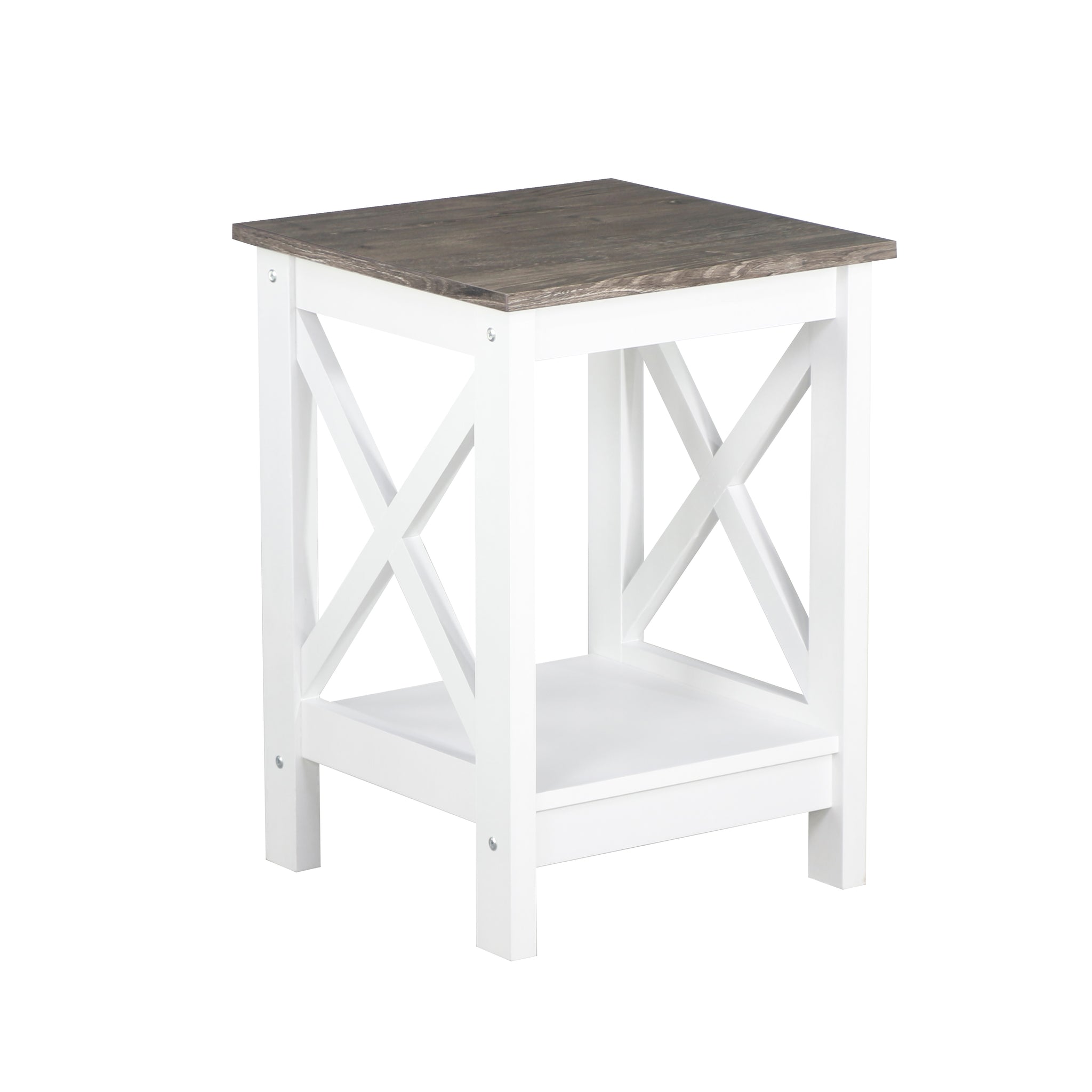 V369-LT8125-LT8125-1_1024x1024_2x-00 Coastal Side Table in White and Grey - Image 1