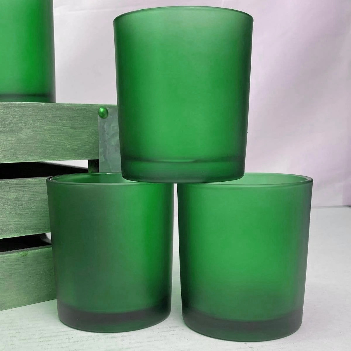 V382-GREENFHX20-202503072226-00 20 Pack Green Frosted Glass Votive Candle Holders Table Centreoieces Xmas Wedding Anniversary Event Recption Party Function or Home Decor - Image 1