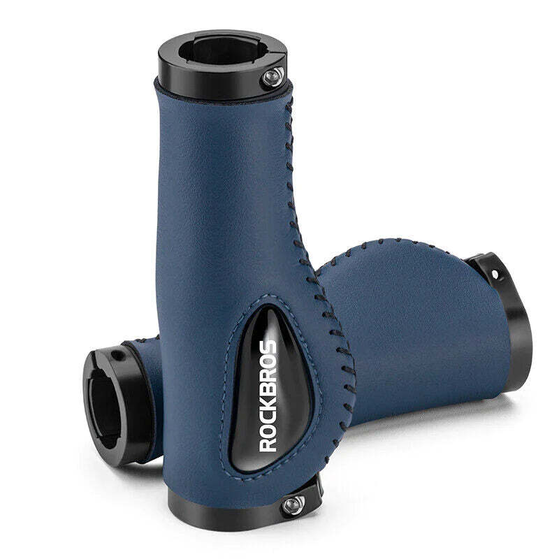 V382-GRIPDELUXEBLUE-73080-00 Deluxe Hand Grips Shock Absorbing Rockbros MTB Mountain Bike Tourer Double Lock BLUE Handlebar Grips Anti-skid 2.22cm - Image 1