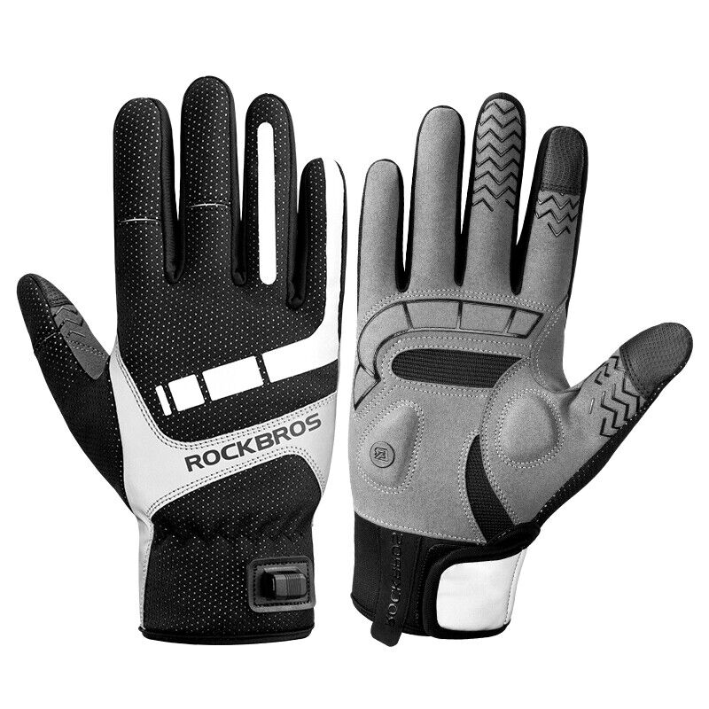 V382-HEATEDGLOVESRBM-73072-00 MTB Heated Gloves Medium for Mountain Road Bike Breathable Winter Autumn Cycling Camping Running Outdoor Sport Rockbros - Image 1