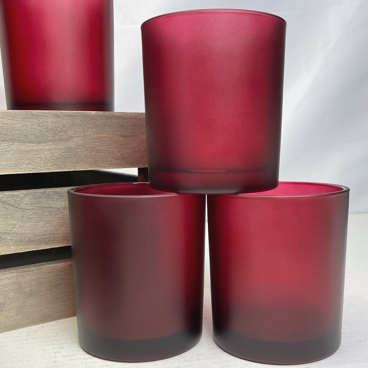 V382-RFHX40-202503121005-00 40 Pack Red Frosted Glass Votive Tealight Candle Holders Valentines Day Xmas Wedding Decor Glass Candlestick Party Decorations Bridal Baby Shower Event - Image 1