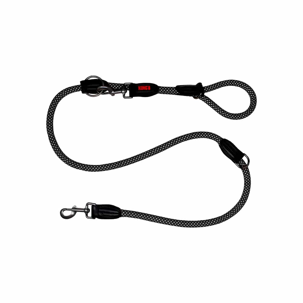 V390-KARMBK-185433-00 KONG Adjustable Rope Black Leashes Medium - Image 1