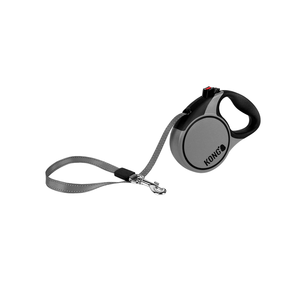 V390-KTRNLXSGY-184032-00 KONG Terrain Grey Retractable Leashes Extra Small - Image 1
