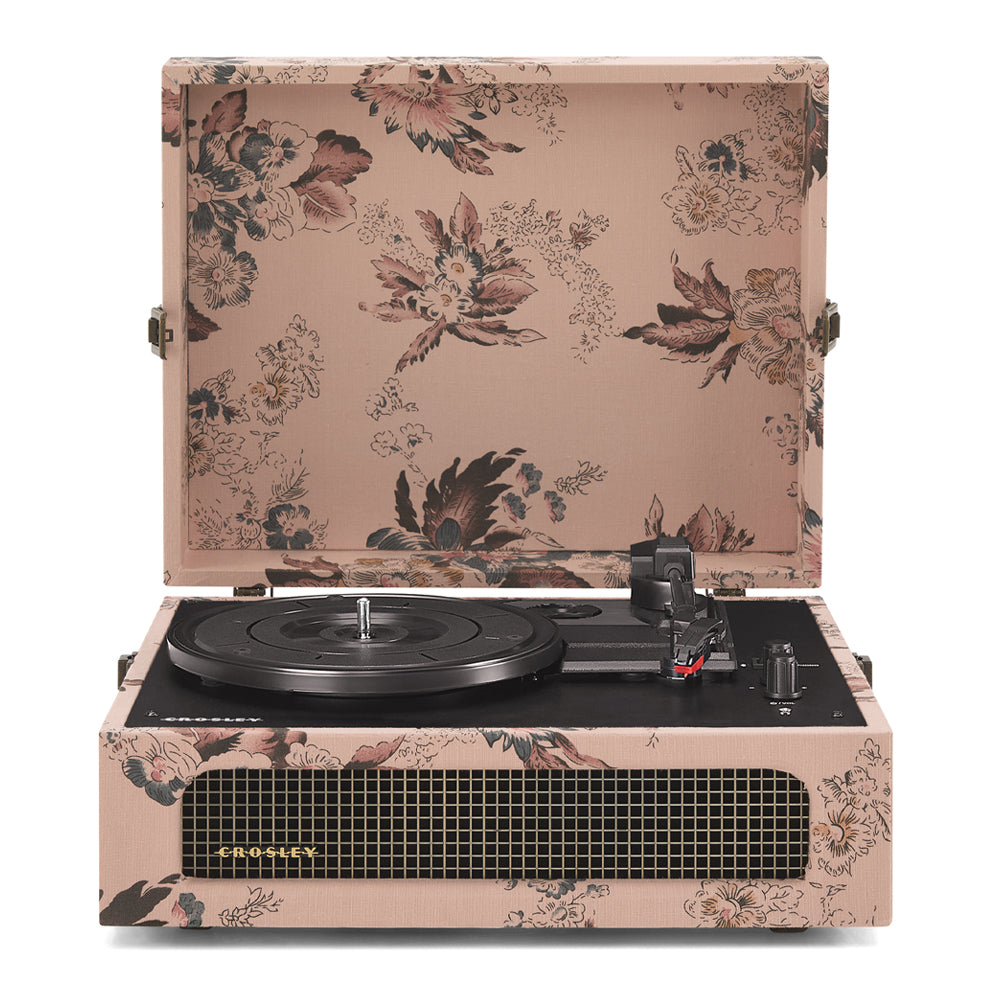 V398-CRIW8017B-FL4-202504071318-00 Crosley Voyager Bluetooth Portable Turntable - Floral - Image 1