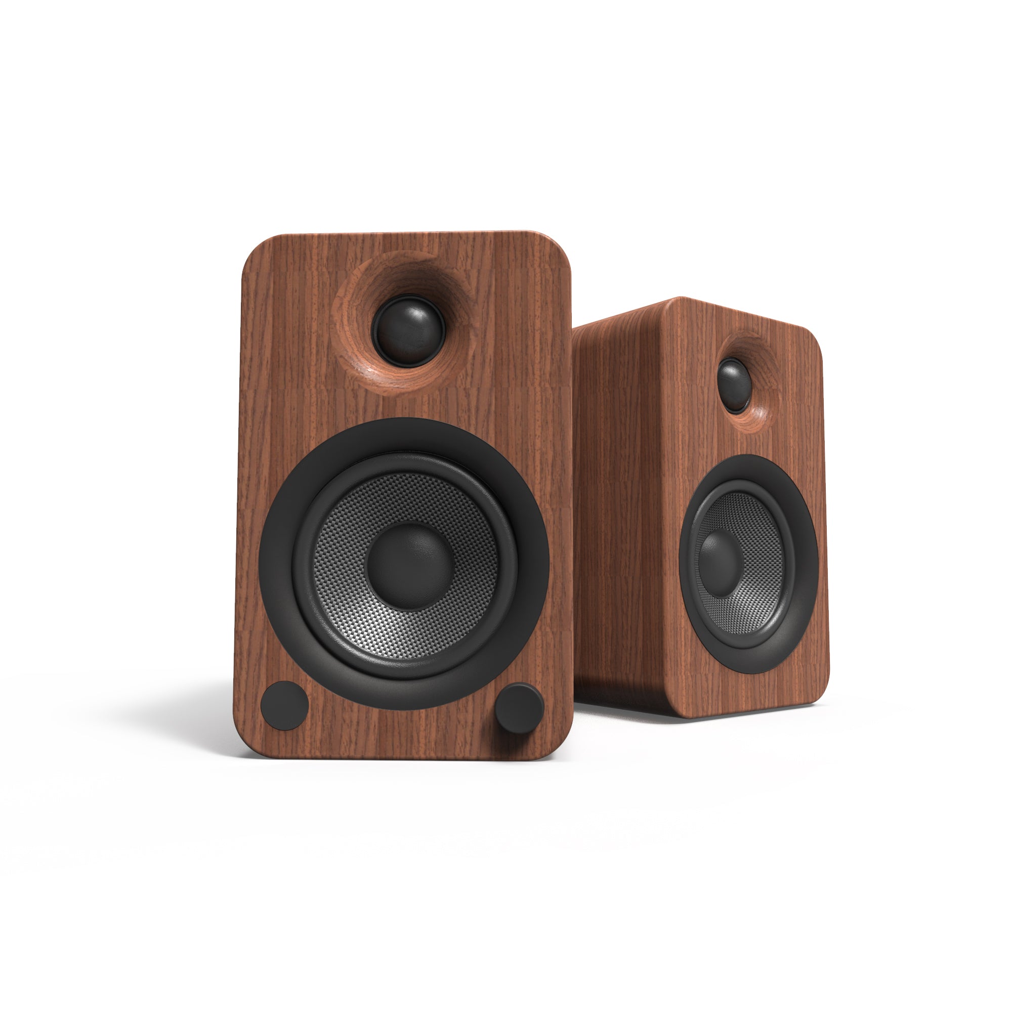 V398-KO-YU4WALNUT-I-202503061820-00 Kanto YU4 140W Powered Bookshelf Speakers with Bluetooth and Phono Preamp - Pair, Walnut - Image 1