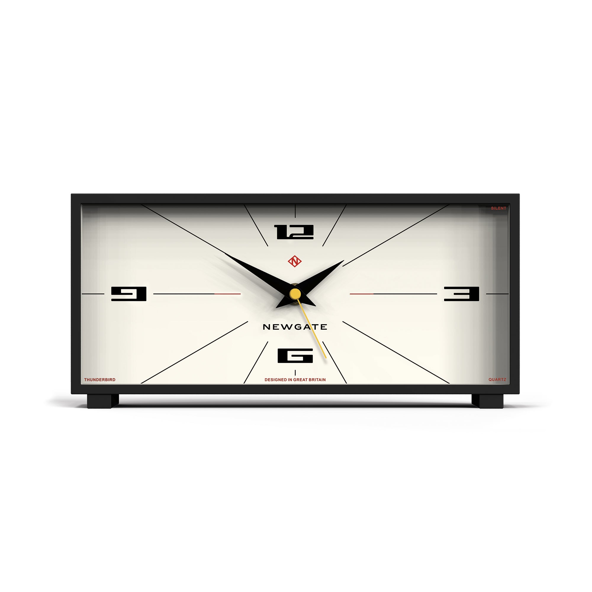 V398-NGMANTHUN201CK-202503061805-00 Newgate Thunderbird Mantel Clock Neutral Rocket Dial - Image 1