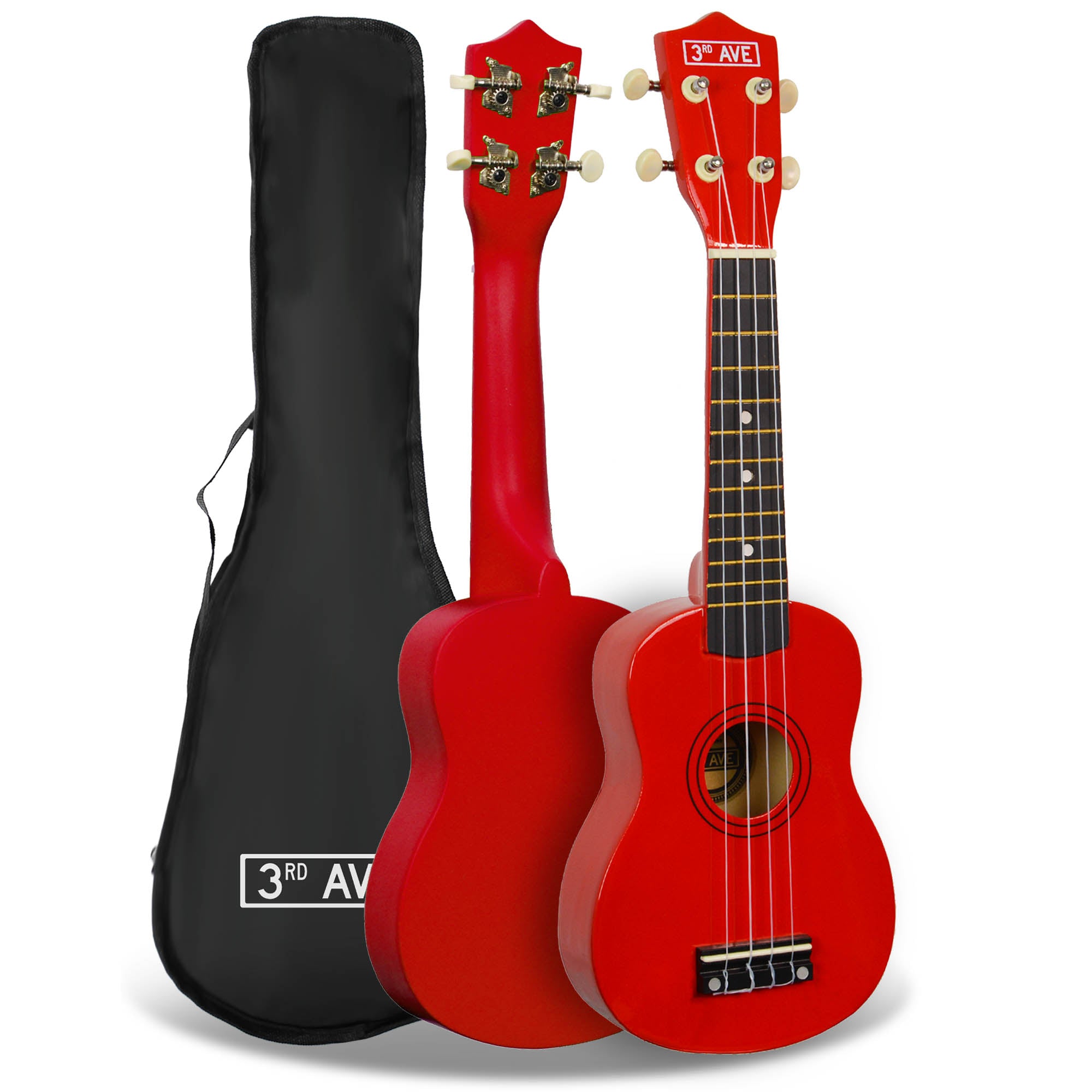 V398-NM-STX40RD-202504101340-00 3rd Avenue Soprano Ukulele - Red - Image 1