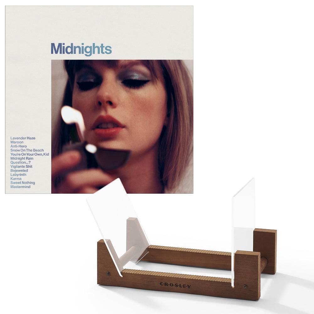 V398-UM-2445789825-BS-202503281945-00 Taylor Swift Midnights Vinyl Album & Crosley Record Storage Display Stand - Image 1