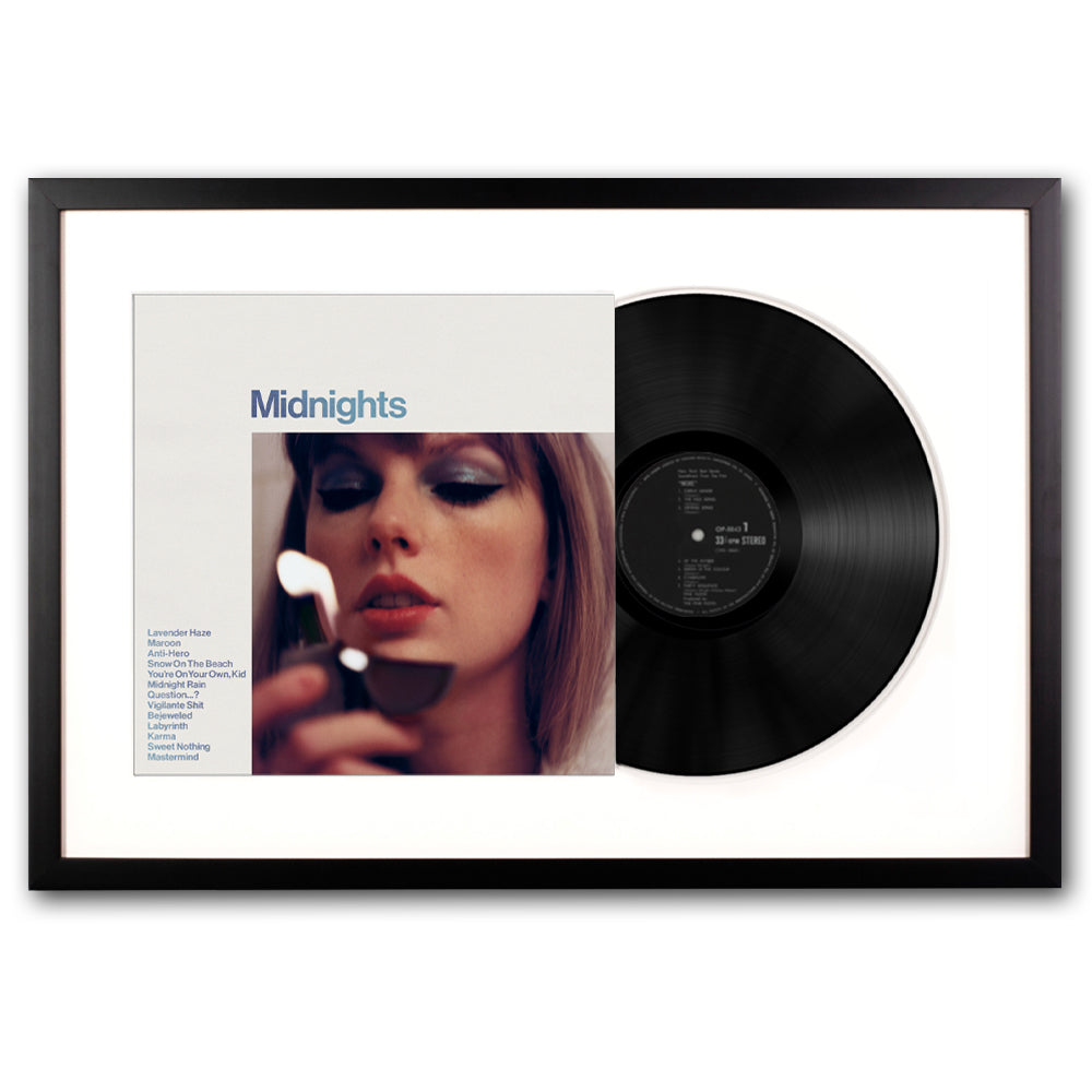V398-UM-2445789825-FD-202503281940-00 Framed Taylor Swift Midnights Vinyl Album Art - Image 1