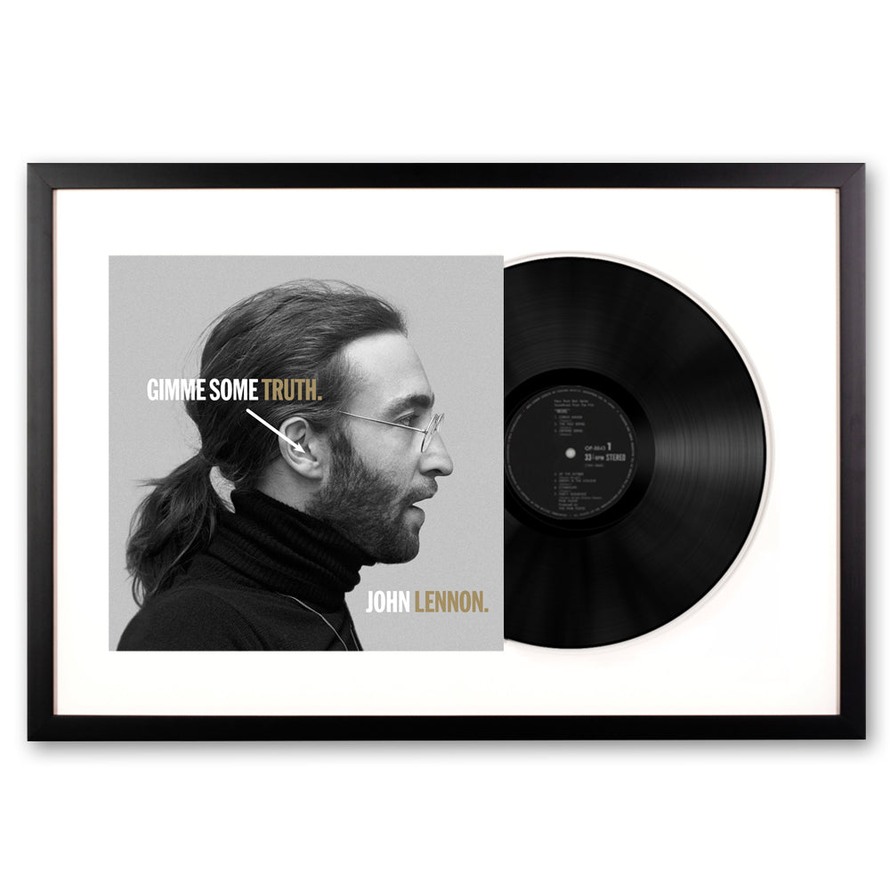 V398-UM-3500186-FD-202506190526-00 Framed John Lennon Gimmie Some Truth - Double Vinyl Album Art - Image 1