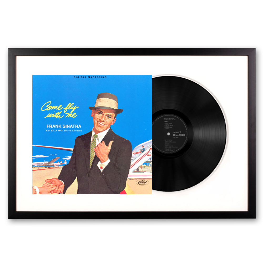 V398-UM-3776149-FD-202506190527-00 Framed Frank Sinatra - Come Fly with Me - Vinyl Album Art - Image 1