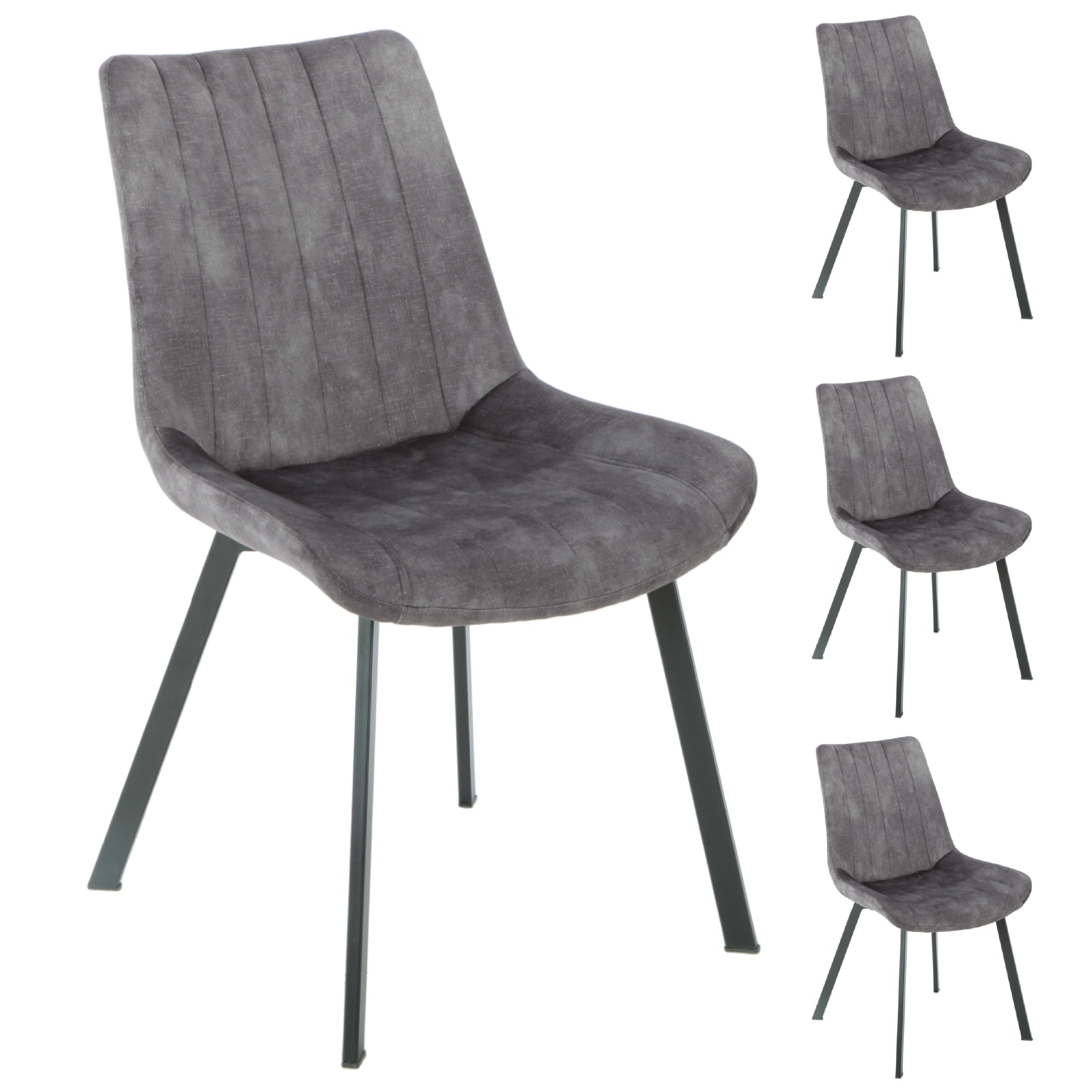 V411-HMT-SLOANE-GREY-213754-00 Sloane Fabric Dining Chairs (Set of 4) - Grey - Image 1