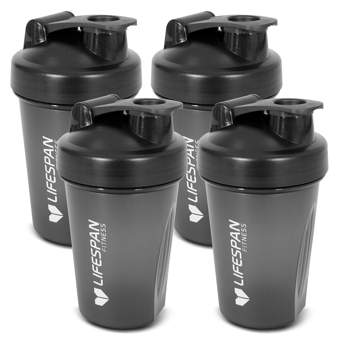 V420-LFAC-BTS500-BK4-87985-00 Lifespan Fitness Shaker Bottle 500ml in Black (Pack of 4) - Image 1