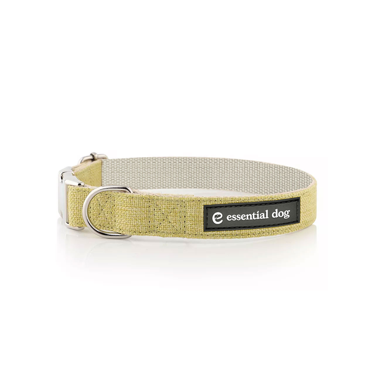 V422-HC-G-XS-97752-02 Natural Hemp & Cotton Dog Collar (Grass Green) - Image 1
