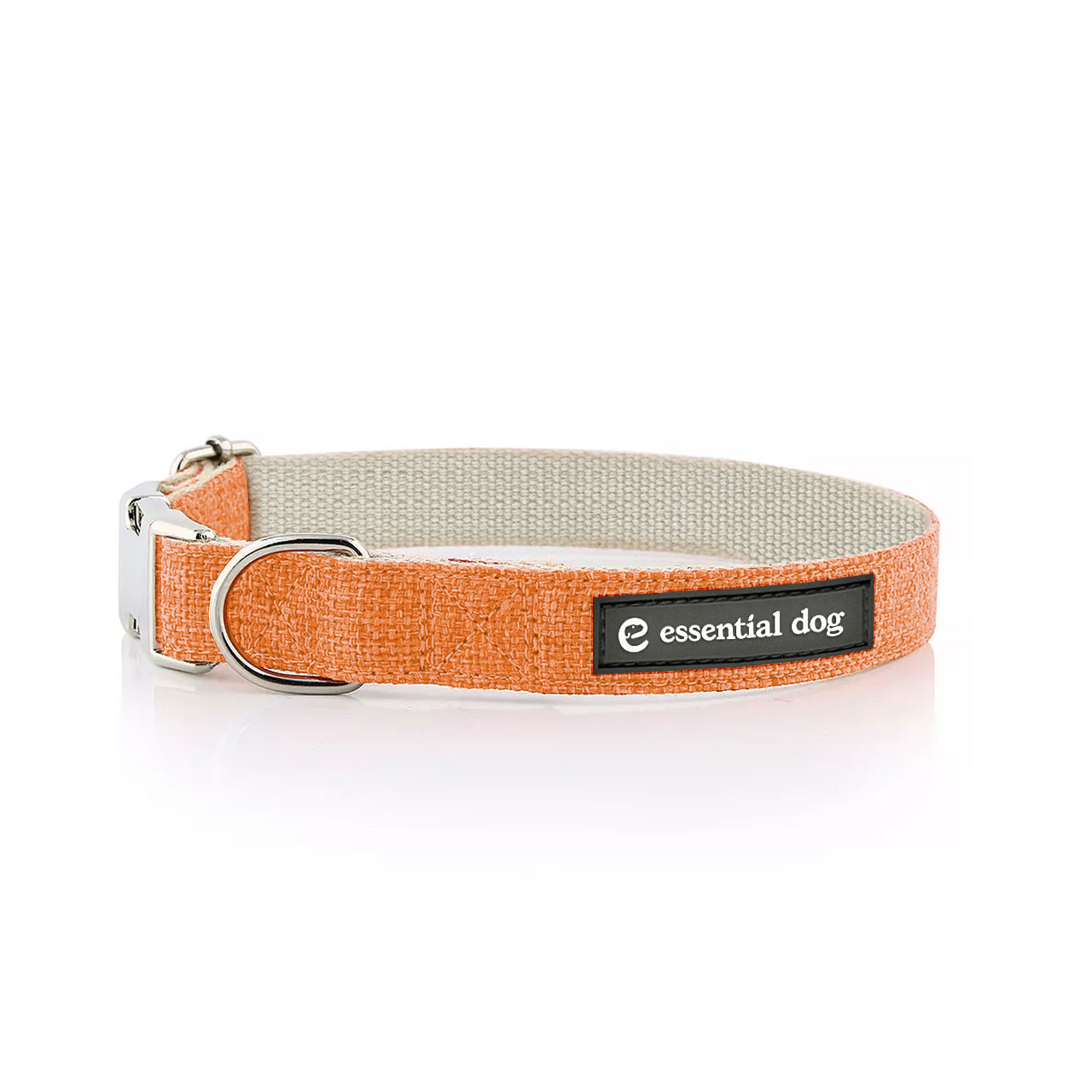 V422-HC-O-L-97682-01 Natural Hemp & Cotton Dog Collar (Orange Burst) - Image 1