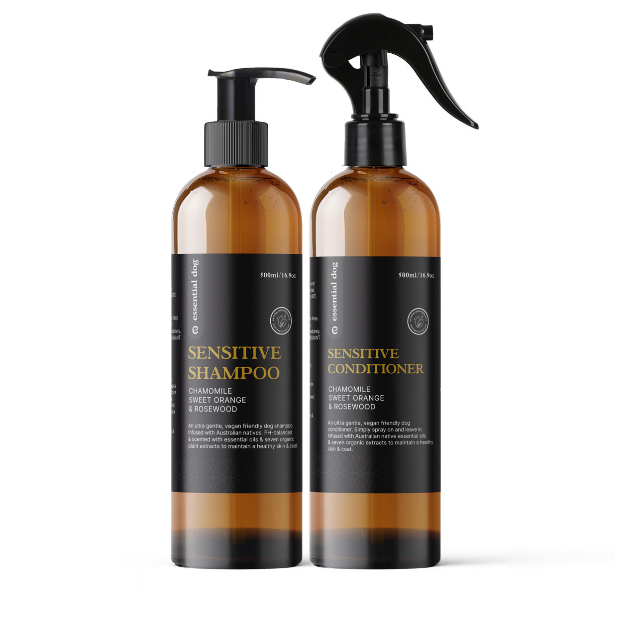 V422-SC500COR-183519-00 Natural Sensitive Dog Shampoo & Conditioner 2 Pack (Chamomile, Sweet Orange & Rosewood) - Image 1