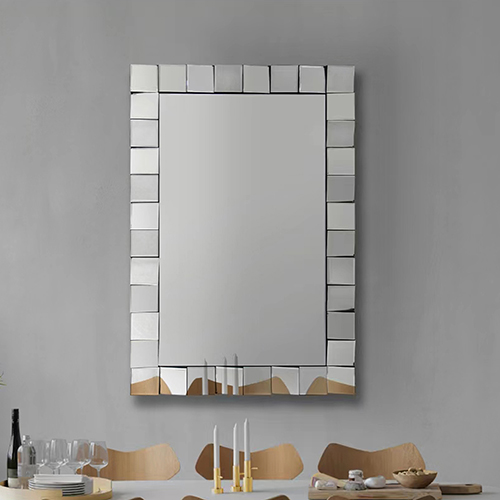 V43-MRR-08-144733-00 Wall Mirror MDF Silver Mirror Clear Image Rectangular Shape MRR-08 - Image 1