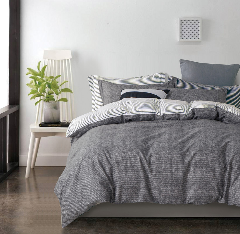 V439-CQSGERRY-72421-00 100% Cotton Reversible Quilt Cover Set - Gerry - Queen Size - Image 1