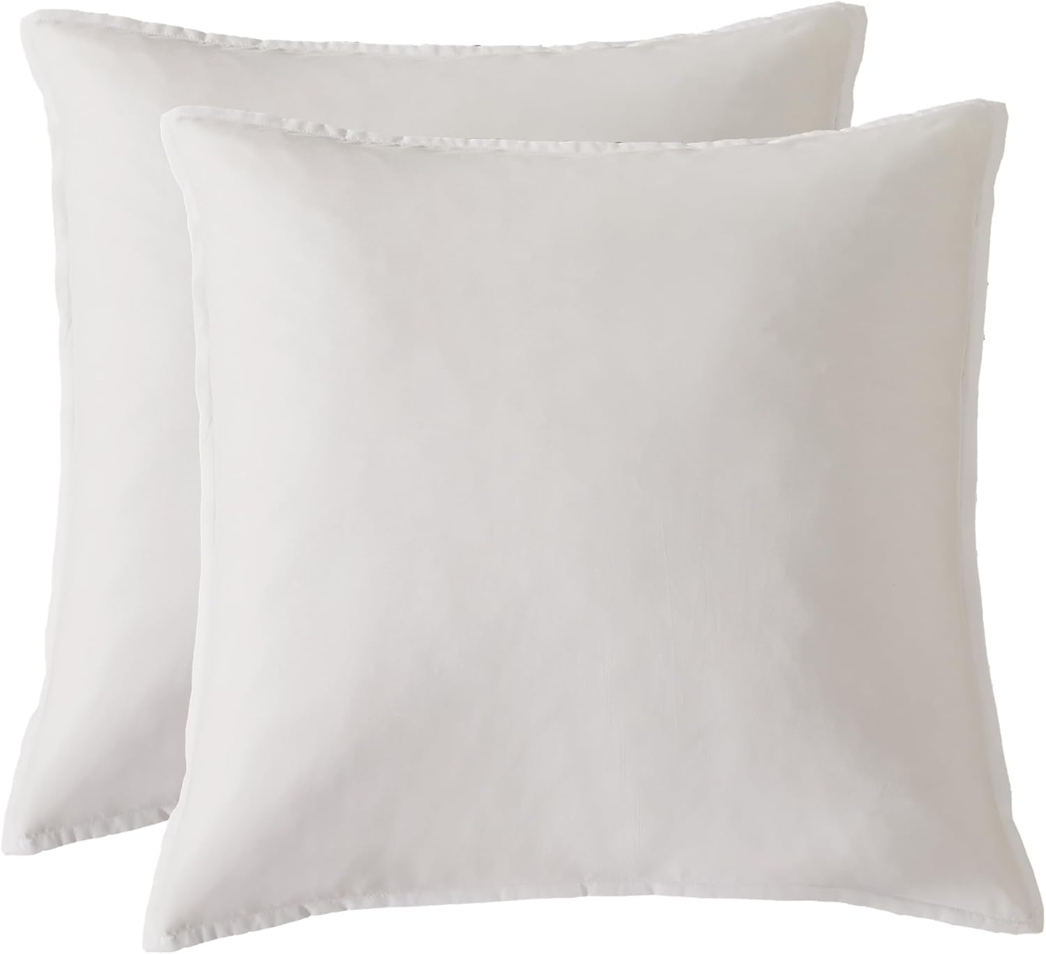 V439-EPBAMPOLYWHITE2-210884-00 Bamboo Microfibre European Pillowcase x2 (one pair) - White - Image 1