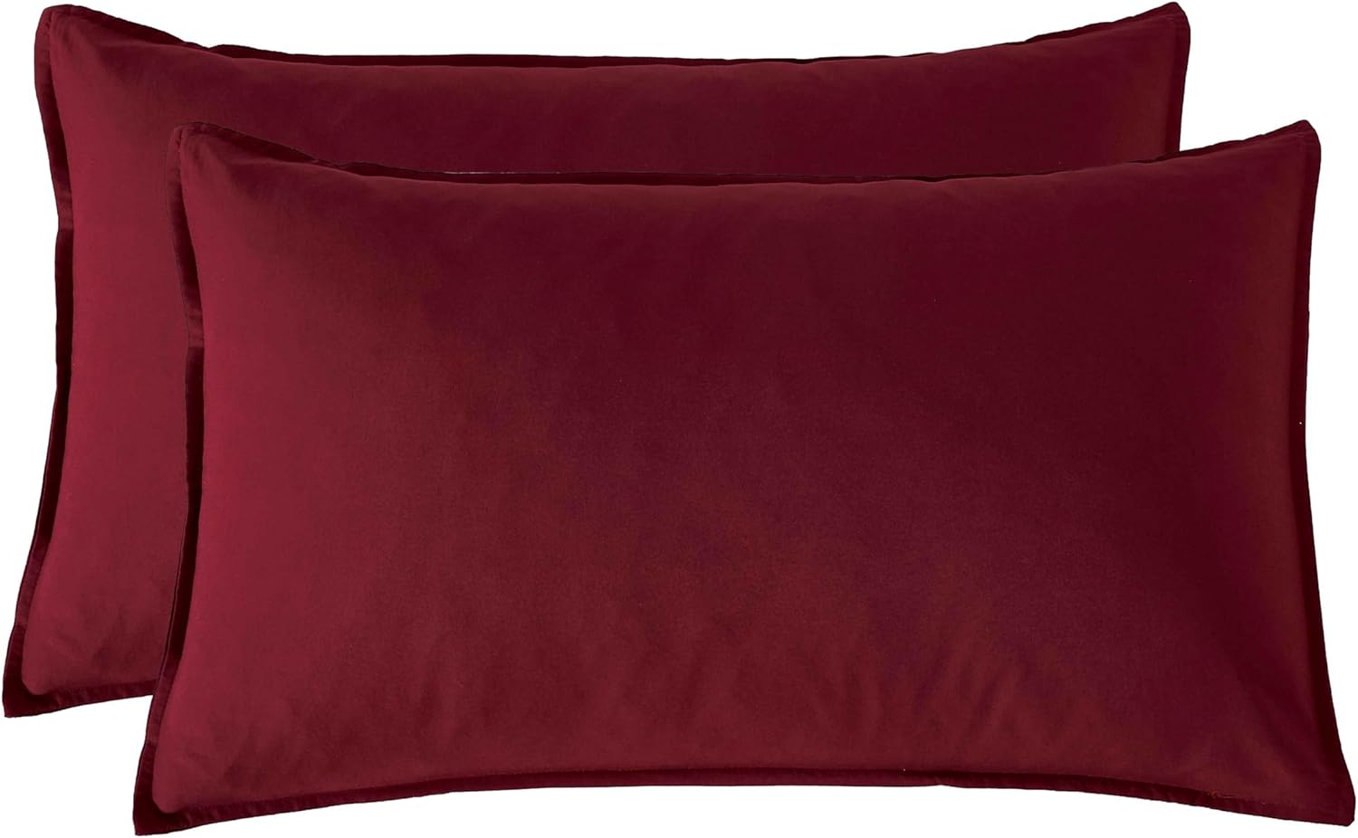 V439-SPBURGUNDYWM2-218289-00 Twin Pack Vintage Washed Microfibre Standard Pillowcase (Burgundy, Standard) - Image 1