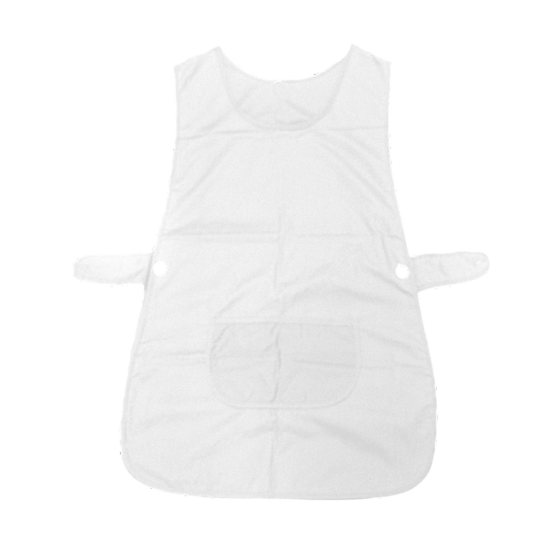 V442-ABR-APRON-TABARD-WHITE-SH-96953-00 Ladies Women Side Button Tabard Apron 50x80 cm White - Image 1