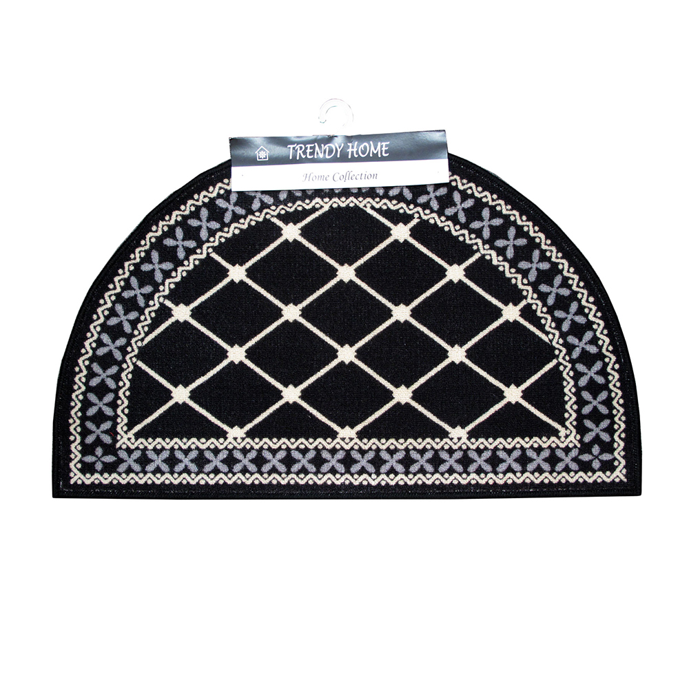 V442-ABR-BATHM-MASON-BLACK-RD-206224-00 Mason Half Moon Bath Mat Black - Image 1