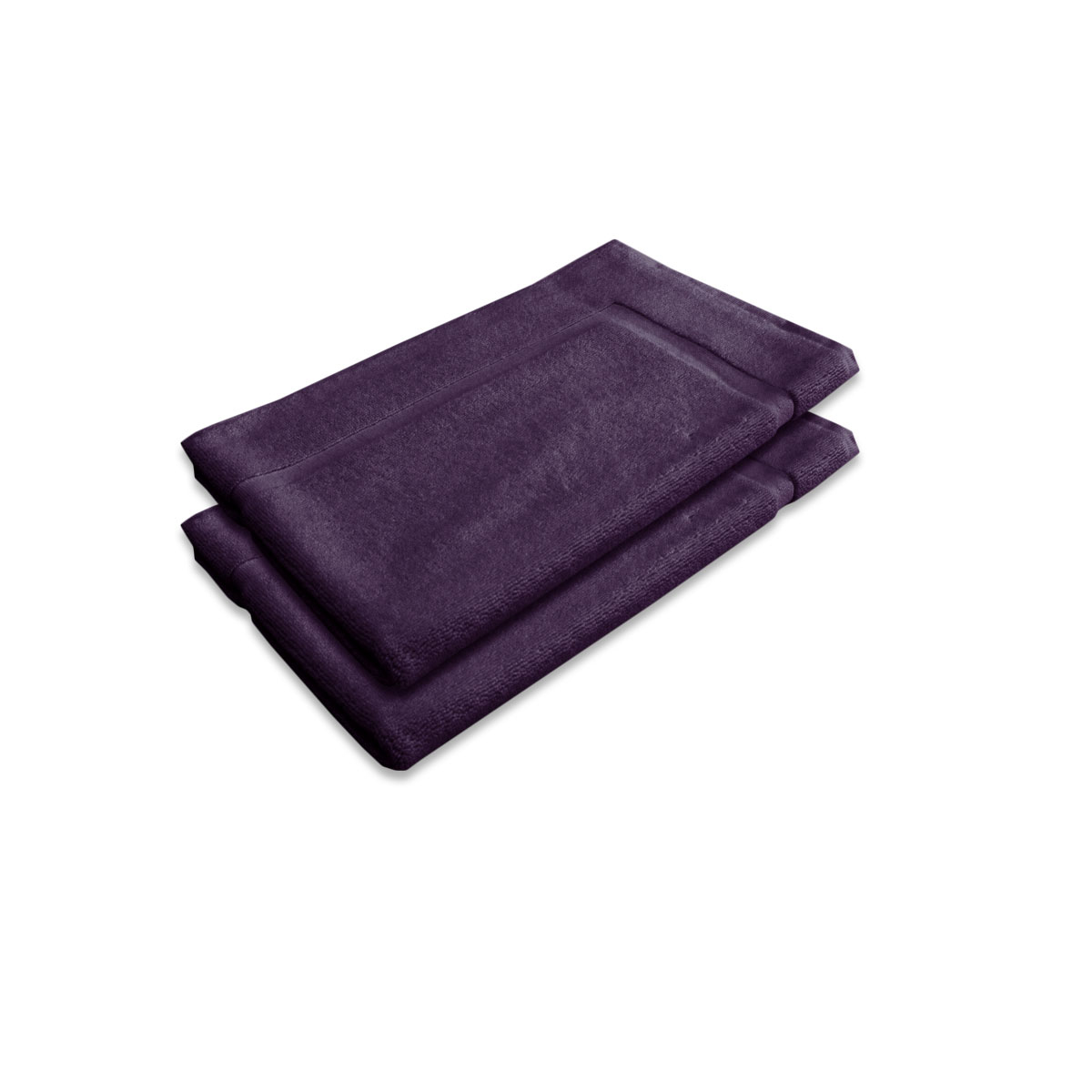 V442-ABR-BATHM-SETOF2800GSM-PLUM-RE-96381-00 800GSM Set of 2 Cotton Bath Mat Plum - Image 1