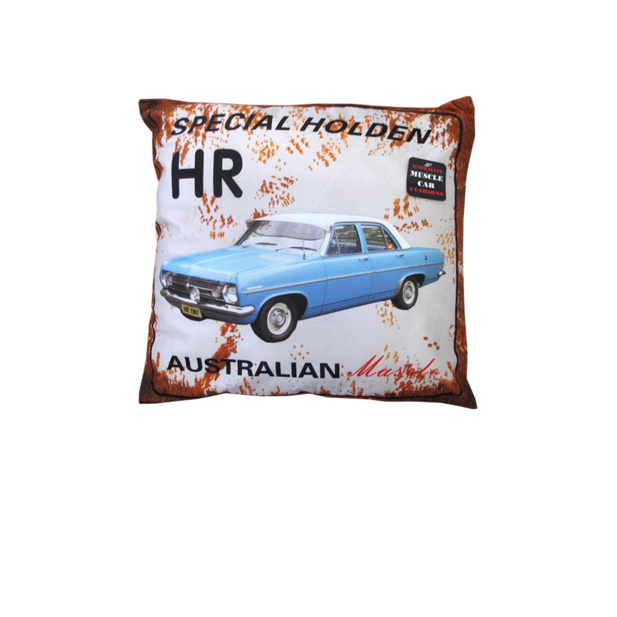 V442-ABR-CUSHION-MUSCLECARHR-BLUE-SQ-96920-00 Australian Muscle Car Cushion HR Special Holden Blue - Image 1