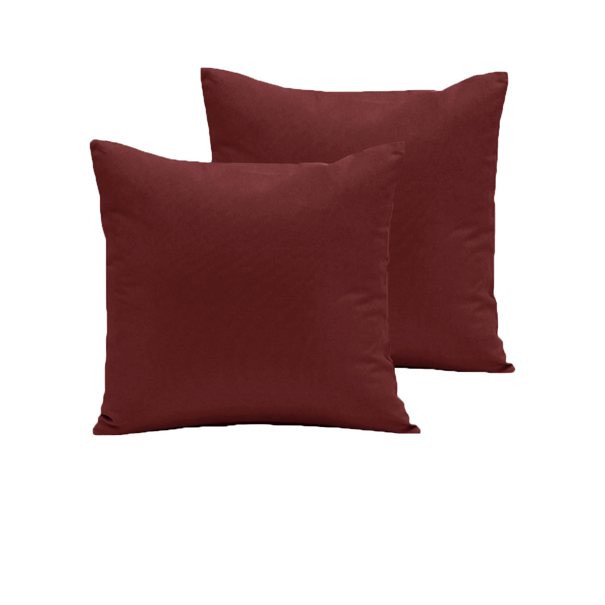 V442-ABR-PILLOWC-280TCPAIR-BURGUNDY-EU-97005-00 Pair of 280TC Polyester Cotton European Pillowcases Burgundy - Image 1