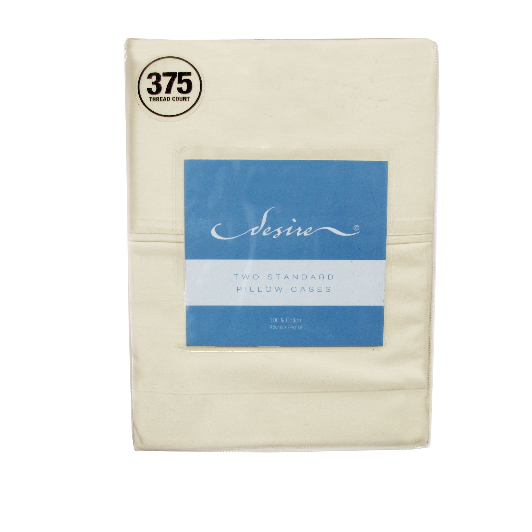 V442-ABR-PILLOWC-375TCCOTTON-CREAM-ST-96430-00 Pair of Cotton Standard Pillowcases 375TC Cream - Image 1